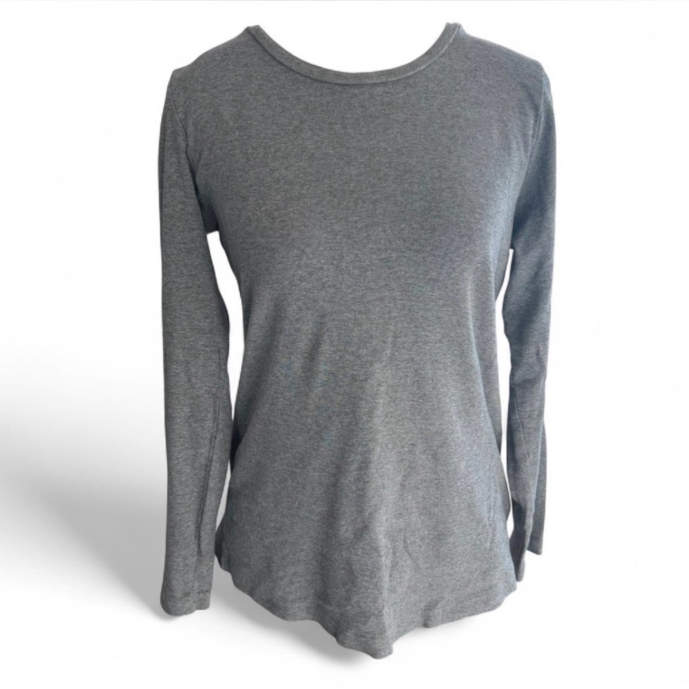Taylor Marcs Gray Long Sleeve Cotton Top Size M